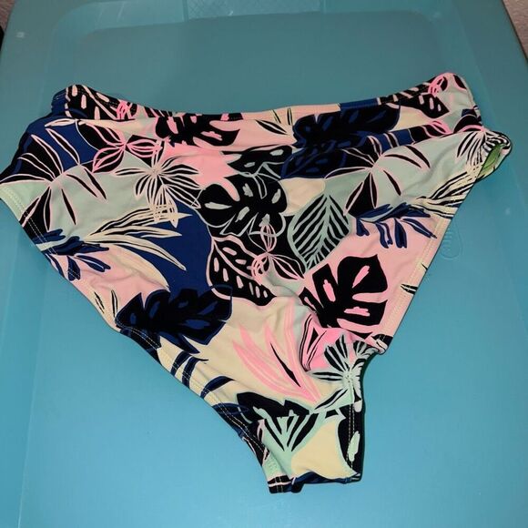 Floral high waisted bikini bottoms size M - Picture 2 of 3